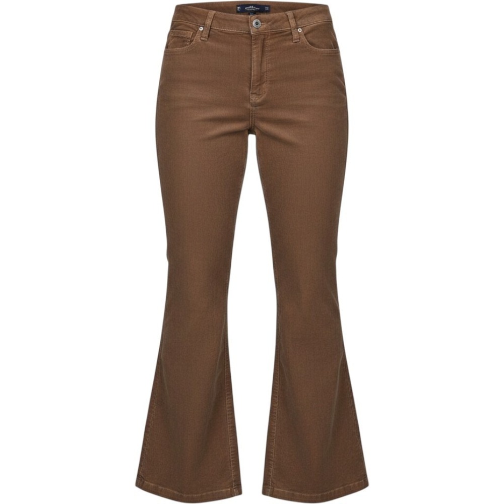 Hollister High Rise Flare Corduroy Pants Brown 5R W27 L32 Bell Bottom Retro 70s